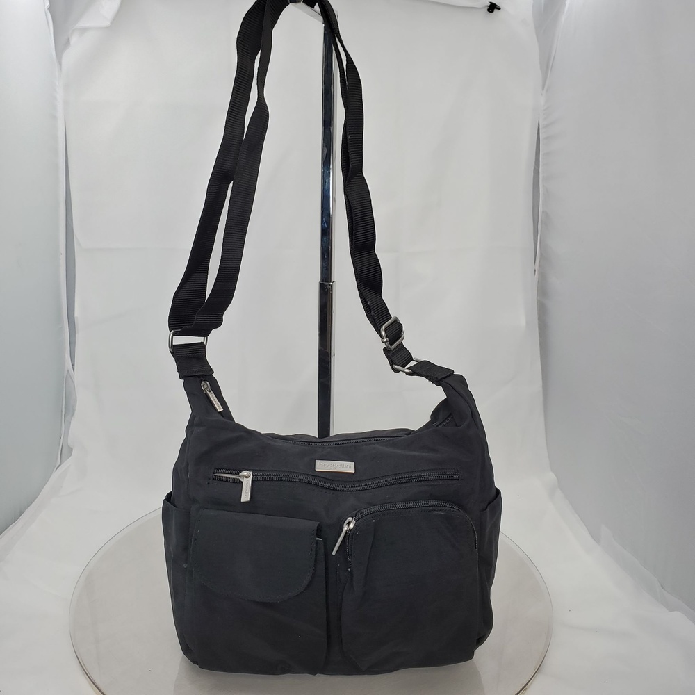 Baggallini Everywhere Bagg Black Nylon Crossbody Travel Organizer Shoulder Bag